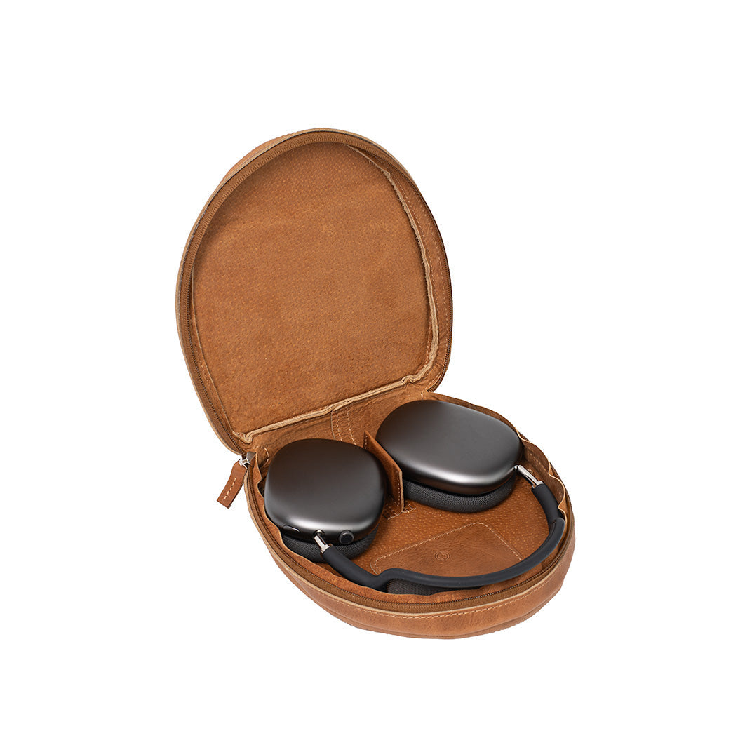 Leather Case for AirPods Max (Brown)-1